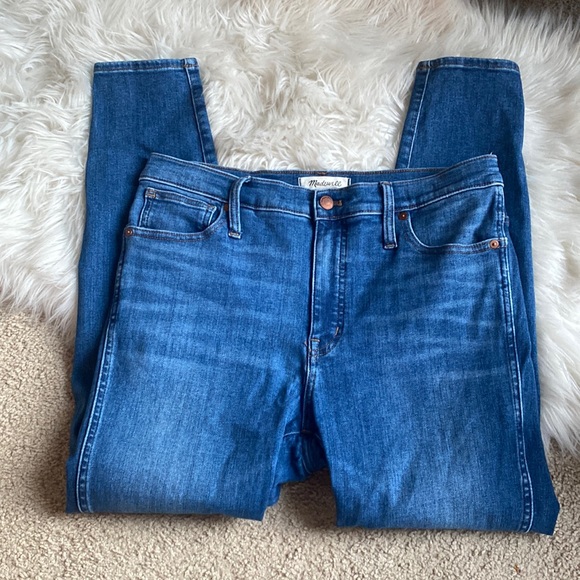 💙🤍Madewell 10" High Rise Skinny Jeans Blue Women's 💙🤍size 30 Stretch - Picture 1 of 7